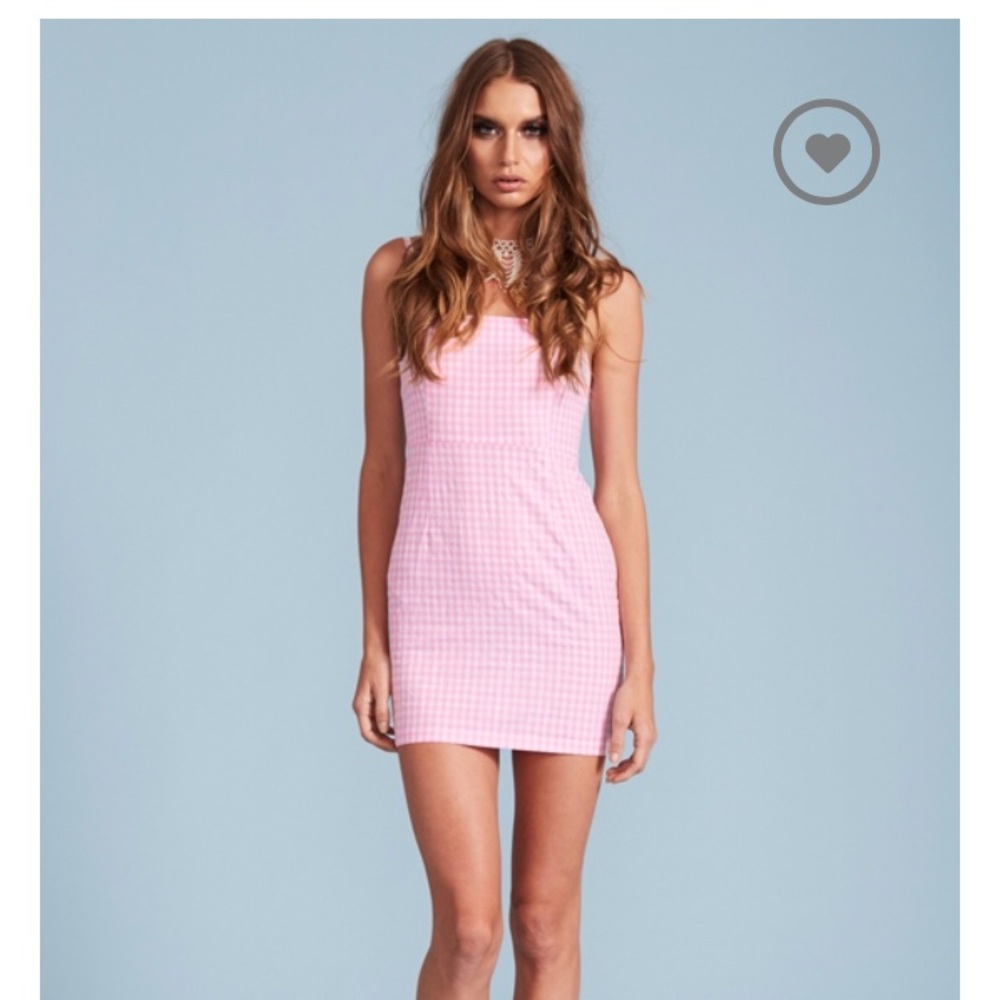 LIONESS pink gingham dress